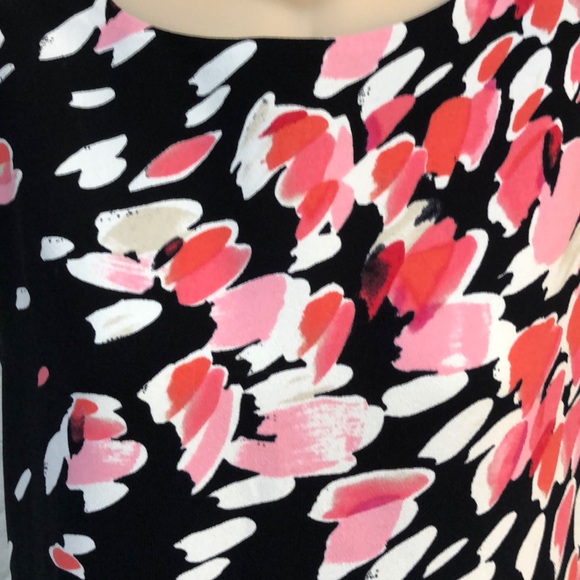 LOFT Black & Pink Floral Shift Dress, Sz M, NWOT - Picture 2 of 4